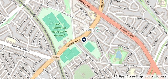Map showing the location of Clubmoor Garage