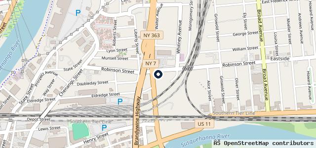 Map showing the location of Joe's Garage | Binghamton NY