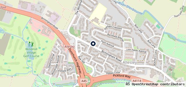 Map showing the location of Allesley Garage