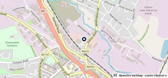 Map showing the location of Vertu Land Rover Chesterfield
