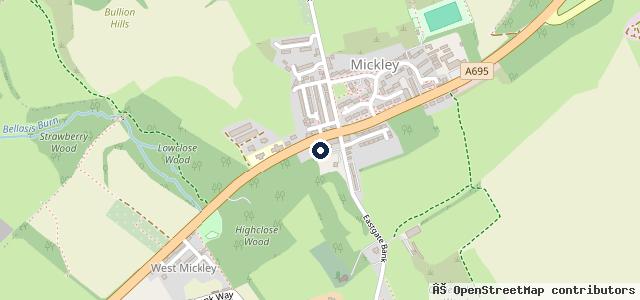 Map showing the location of Mickley Garage | Stocksfield