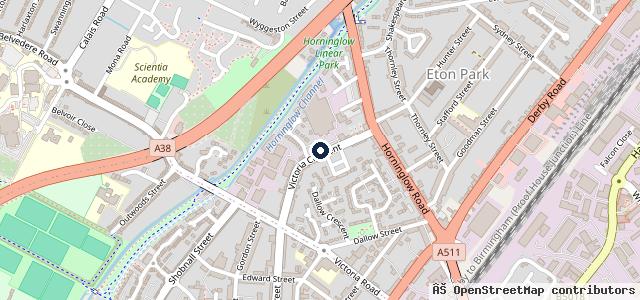 Map showing the location of VW Services MOT