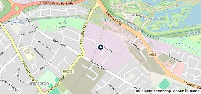 Map showing the location of Wath West Industrial Estate