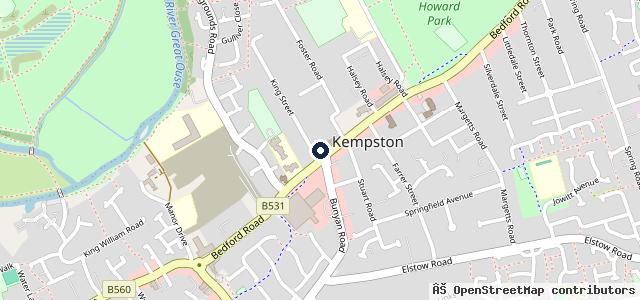 Map showing the location of Kingsley Garage | Bedford