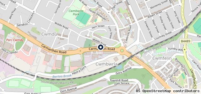 Map showing the location of Hutchings Hyundai - Swansea