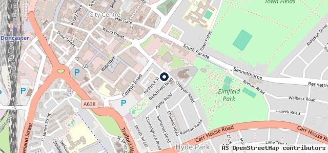 Map showing the location of Beechfield Garage | Doncaster