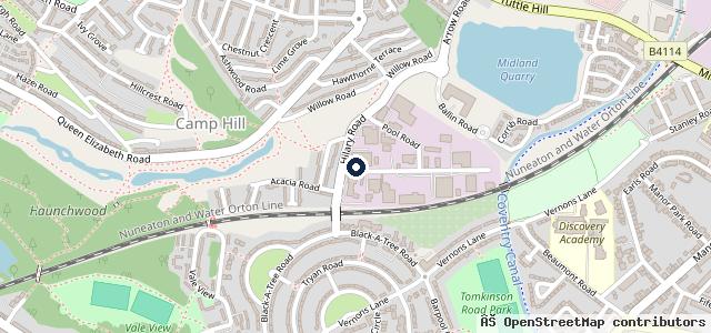 Map showing the location of Nuneaton MOT Centre