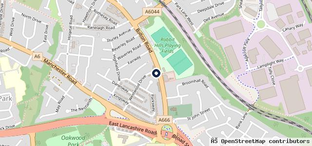 Map showing the location of Swinton MOT Centre