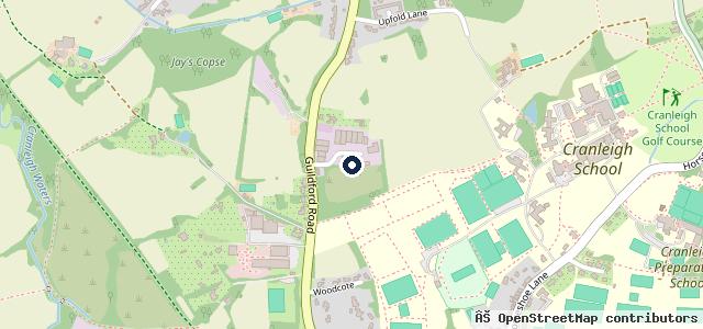 Map showing the location of CCM Cranleigh