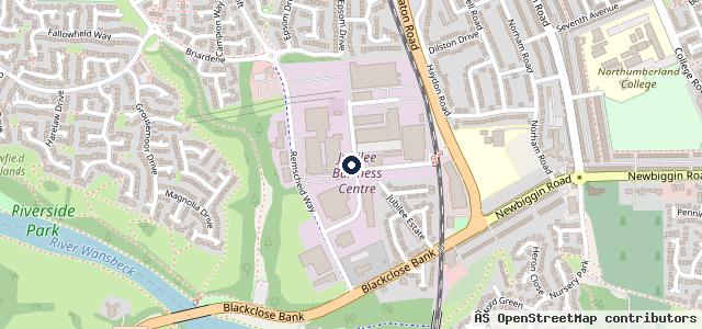 Map showing the location of Wansbeck Service Centre