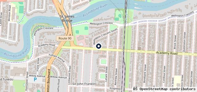 Map showing the location of Academy Road Service