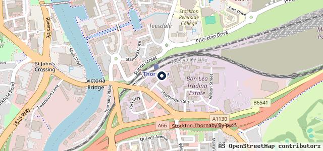 Map showing the location of Teesside MOT Centre