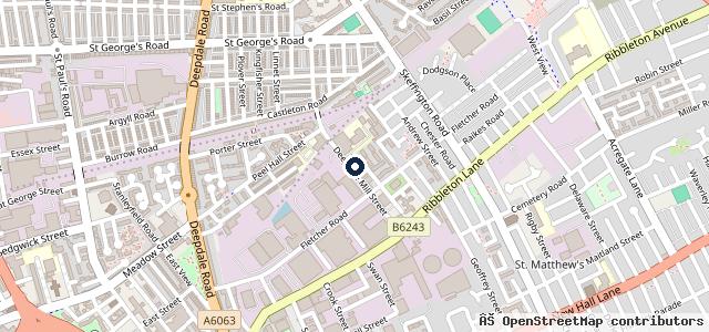 Map showing the location of Castleton Road Garage