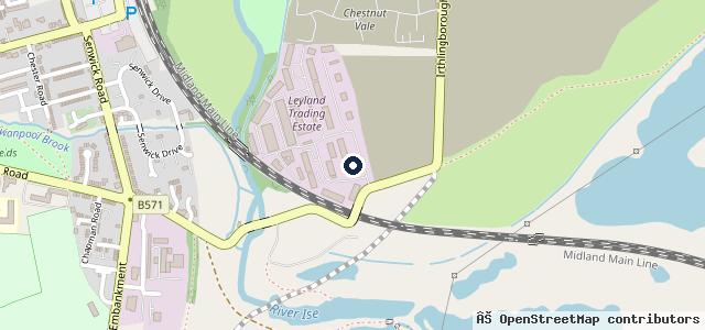 Map showing the location of Wellingborough Tyres Limited