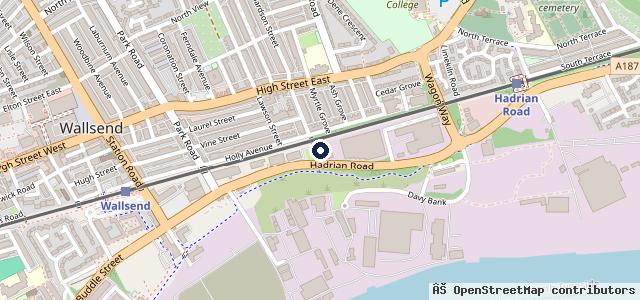 Map showing the location of Hadrian Road MOT Centre LTD