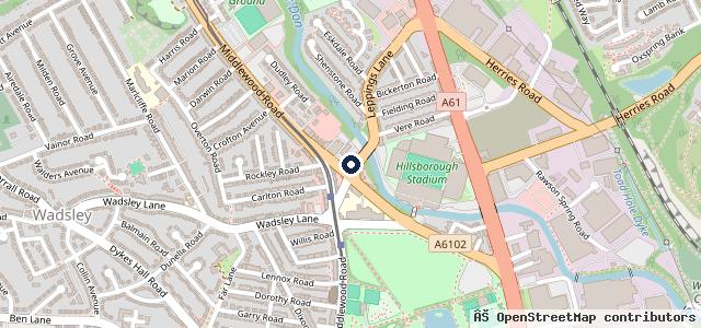 Map showing the location of Graham's Tyres - Hillsborough