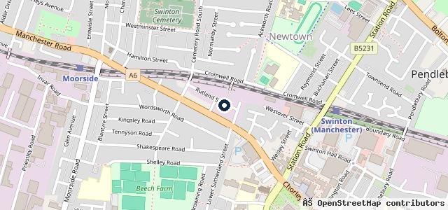 Map showing the location of Moorside Auto Services