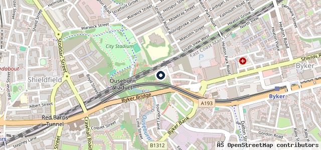 Map showing the location of Newcastle Autocentre