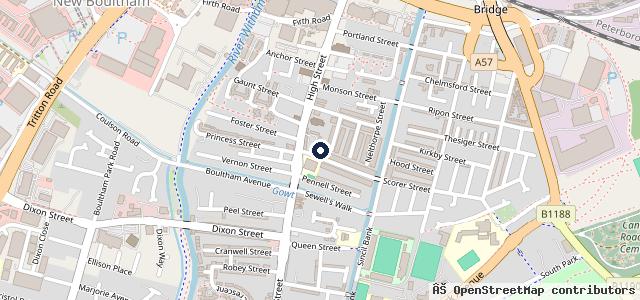Map showing the location of Dexel Tyre & Auto Centre - Lincoln - Scorer Street