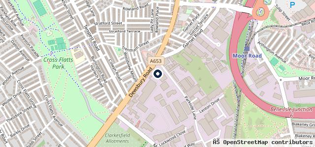 Map showing the location of South Leeds MOT Centre