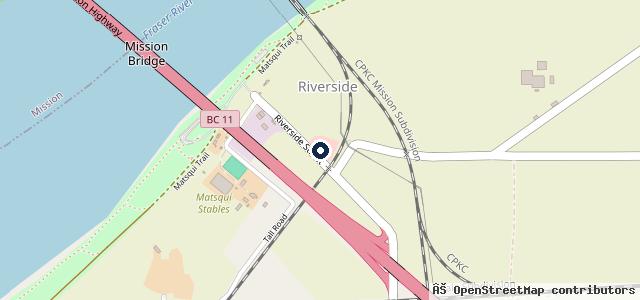 Map showing the location of Gerry's Ok Tire North Abbotsford