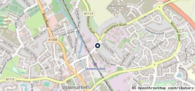 Map showing the location of Gammers of Stowmarket