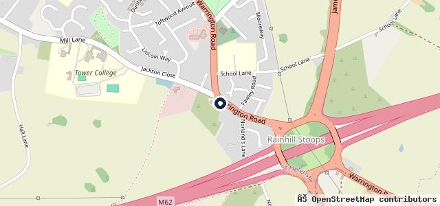 Map showing the location of Rainhill Motors