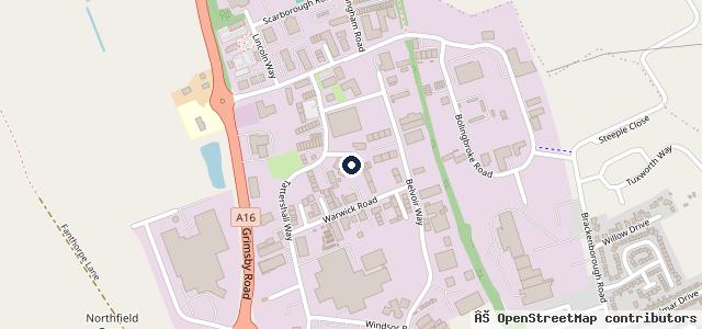 Map showing the location of Louth MOT Centre