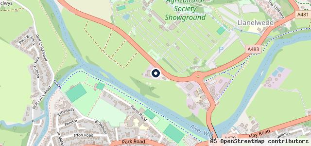 Map showing the location of Builth Wells Garages (BWG)