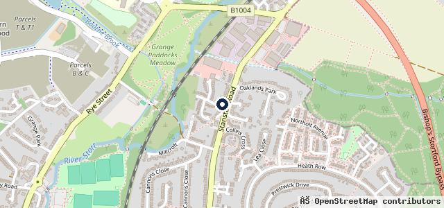 Map showing the location of Gates Ford Harlow