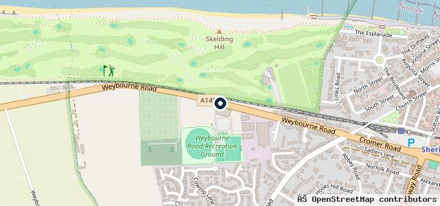 Map showing the location of Henries of Sheringham