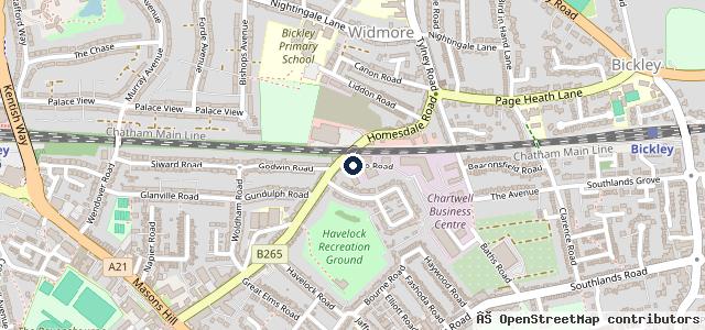 Map showing the location of Toolstation Bromley
