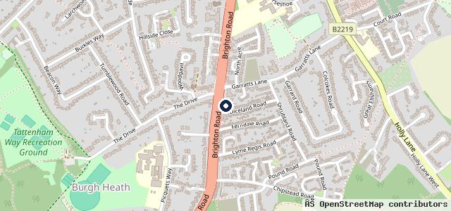 Map showing the location of Romans International | Banstead