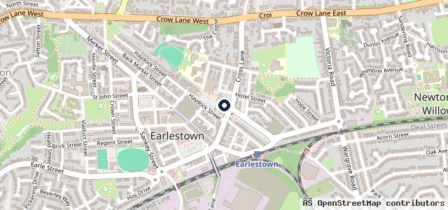 Map showing the location of Cross Lane Garage