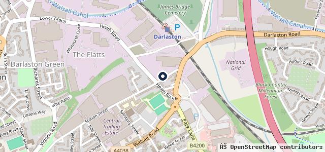 Map showing the location of G & F Garage