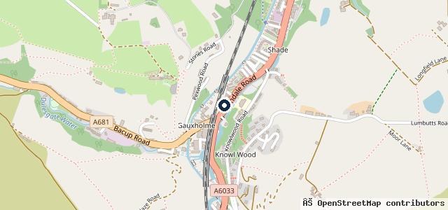 Map showing the location of Gauxholme Services