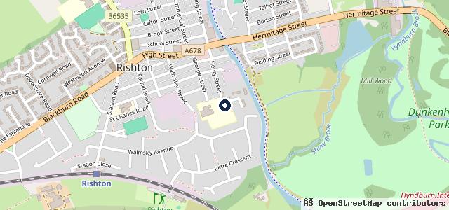 Map showing the location of Rishton Auto Care