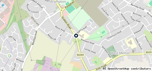 Map showing the location of Brampton MOT Centre