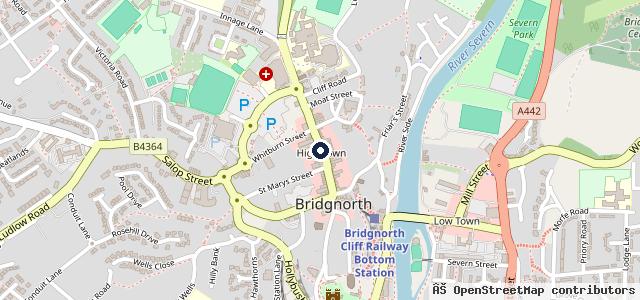Map showing the location of Highley Garage