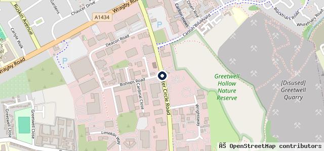 Map showing the location of Lincoln M.O.T. Centre