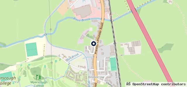 Map showing the location of Bilsborrow Motor Company