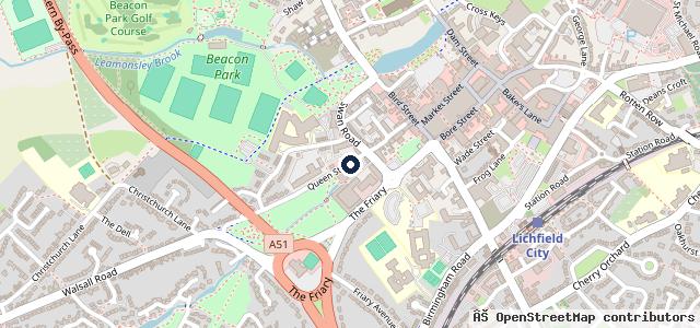 Map showing the location of Bosch Car Service - Central Garage (Lichfield) Ltd