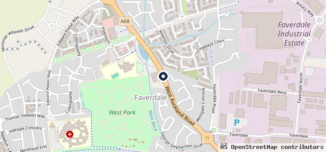Map showing the location of Lookers Volkswagen Darlington