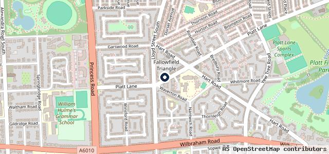 Map showing the location of Platt Lane Garage