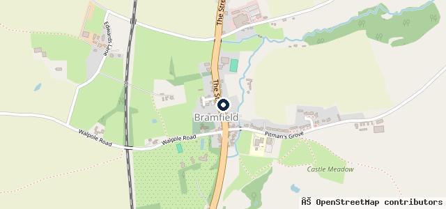Map showing the location of Bramfield Garage