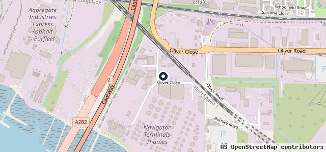 Map showing the location of Oliver Close
