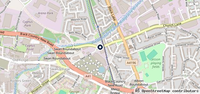 Map showing the location of Vertu Ford West Bromwich
