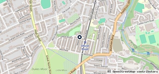 Map showing the location of North Jesmond Garage