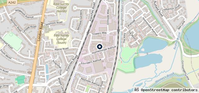 Map showing the location of Fins Motorcycles | Redhill