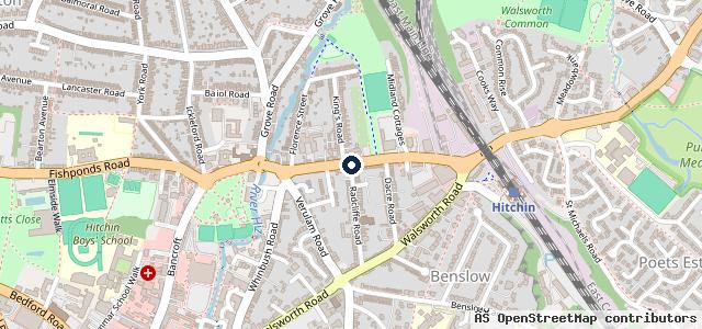 Map showing the location of Hitchin Audi